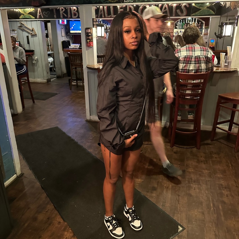 Black button down dress